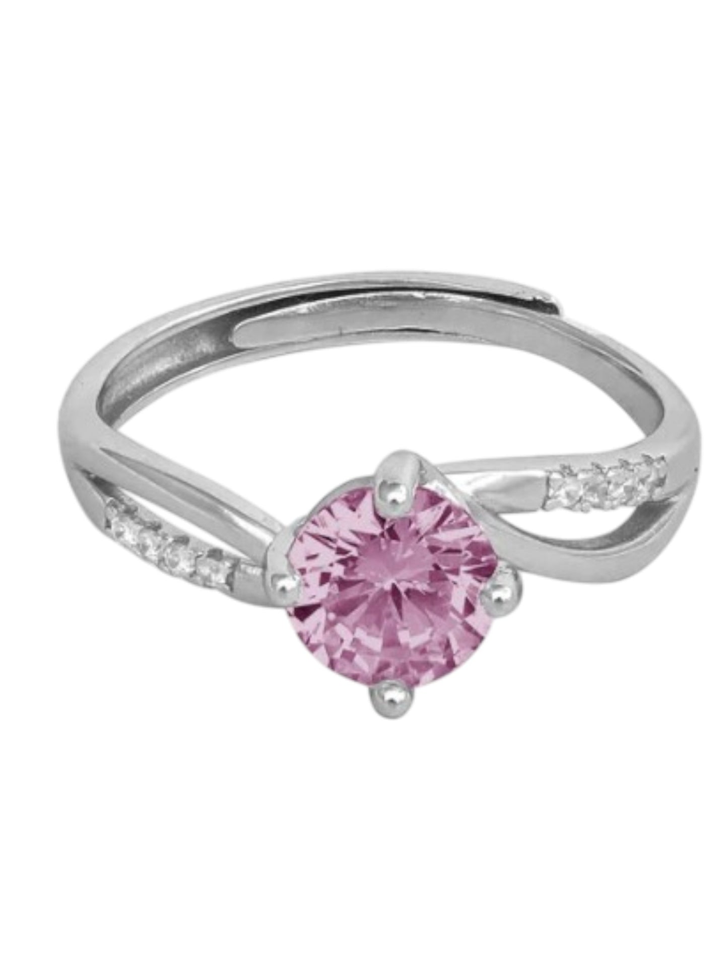 Solitaire 925 Sterling Silver CZ Stone Light Weight Ring For Women By Kesardeep Impex