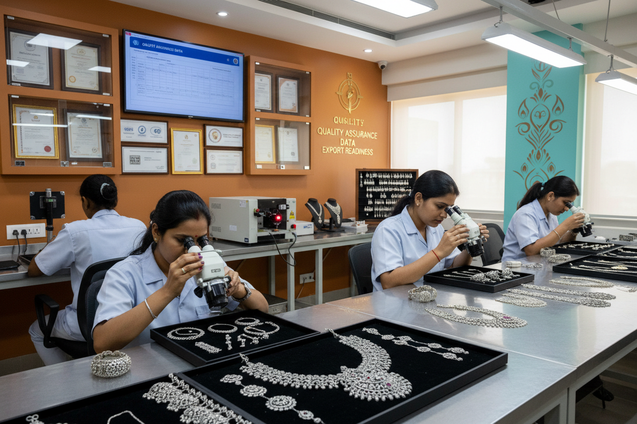 How Jaipur jewellery Silver Exporters Ensure Compliance with Global Quality Standards
