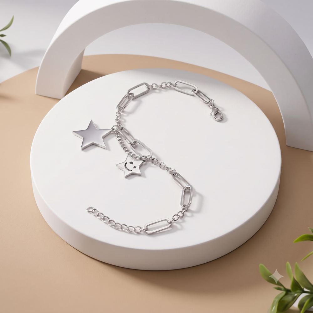 925 Silver Bracelet By Kesardeep For Women  Silver Plated Daily Wear
