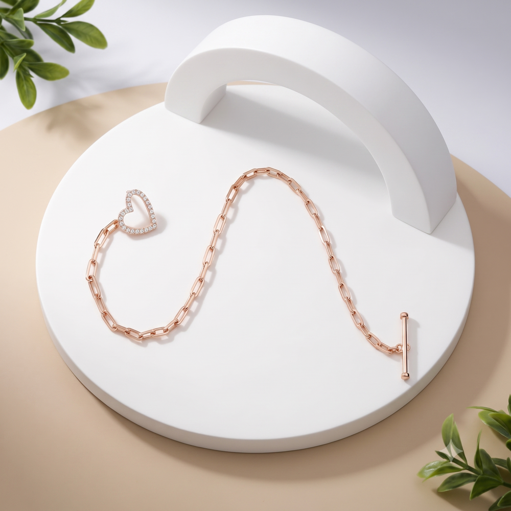 925 Silver Bracelet By Kesardeep For Women Rose Gold Plated Daily Wear