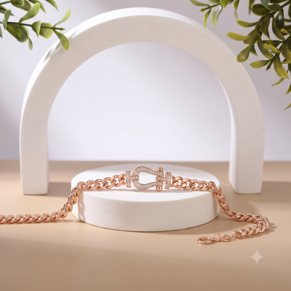 925 Silver Bracelet By Kesardeep For Women Rose Gold  Plated Daily Wear