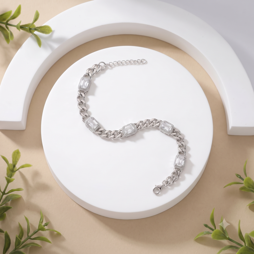 925 Silver Bracelet By Kesardeep For Women  Silver Plated Daily Wear