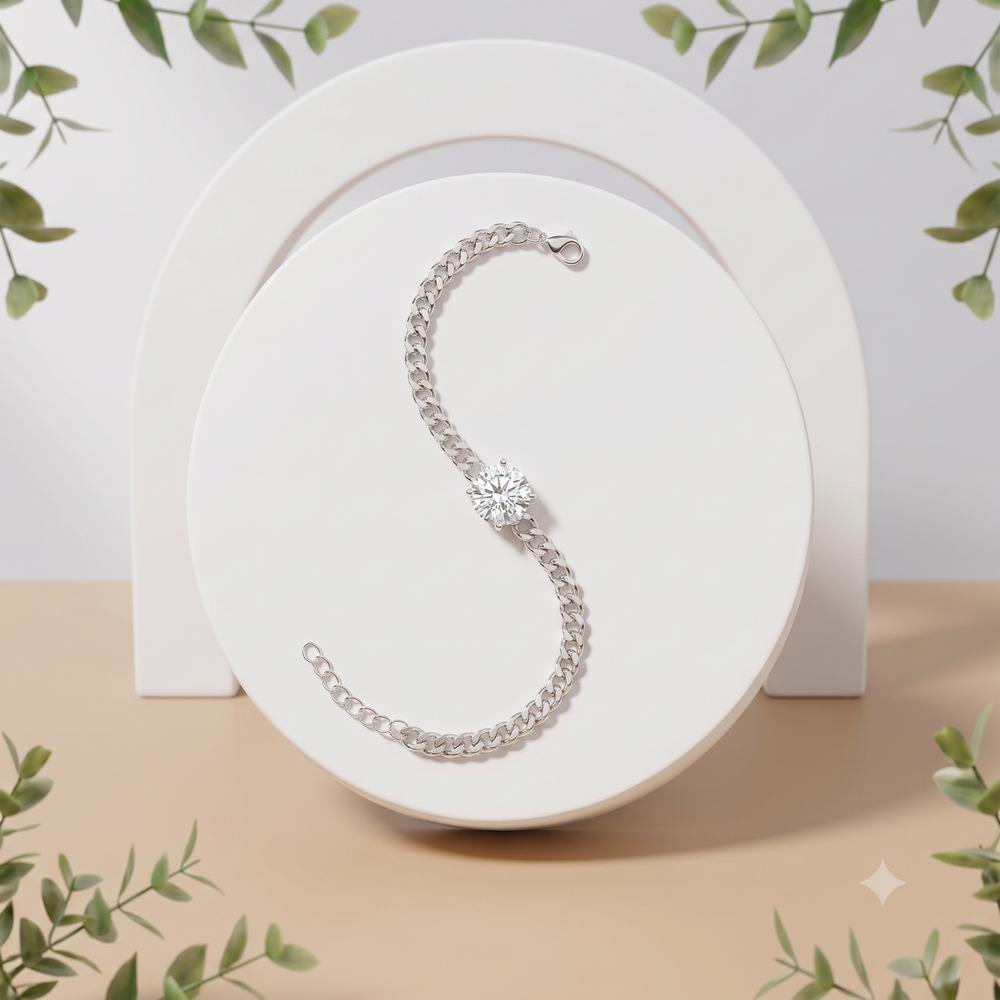 925 Silver Bracelet  By Kesardeep For Women   Silver Plated Daily Wear