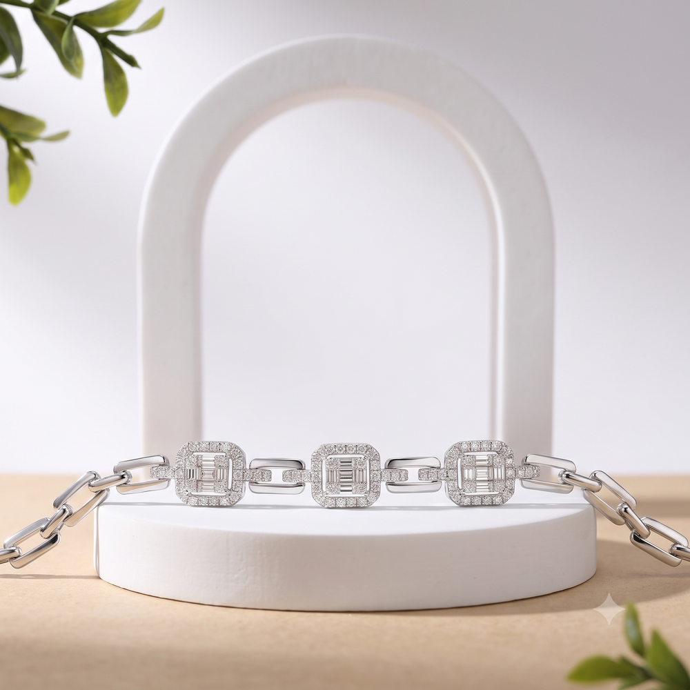 925 Silver Bracelet By Kesardeep For Women  Silver Plated Daily Wear