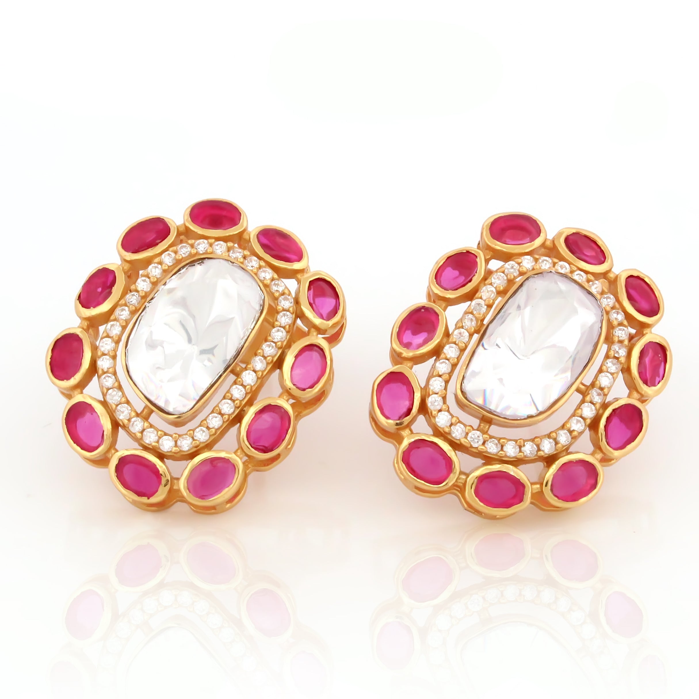925 Sterling Silver CZ Stone Light Weight Earrings For Women By Kesardeep