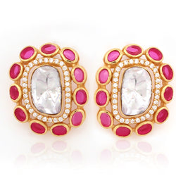 925 Sterling Silver CZ Stone Light Weight Earrings For Women By Kesardeep