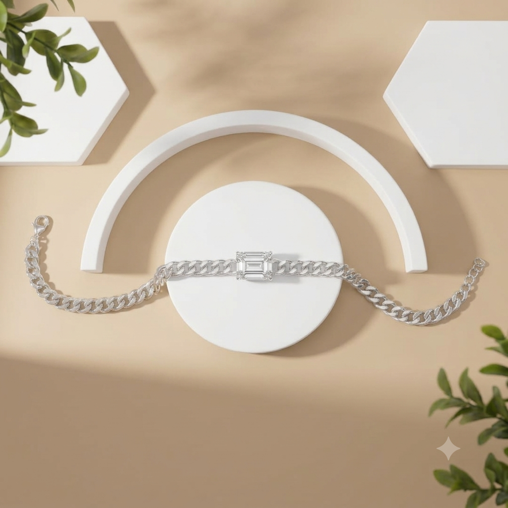 925 Silver Bracelet By Kesardeep For Women  Silver Plated Daily Wear