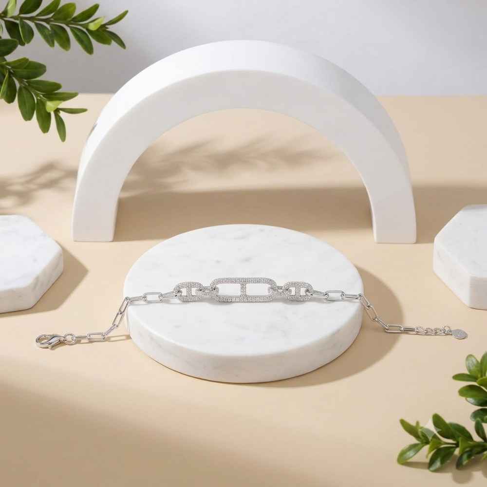 925 Silver Bracelet By Kesardeep For Women  Silver Plated Daily Wear