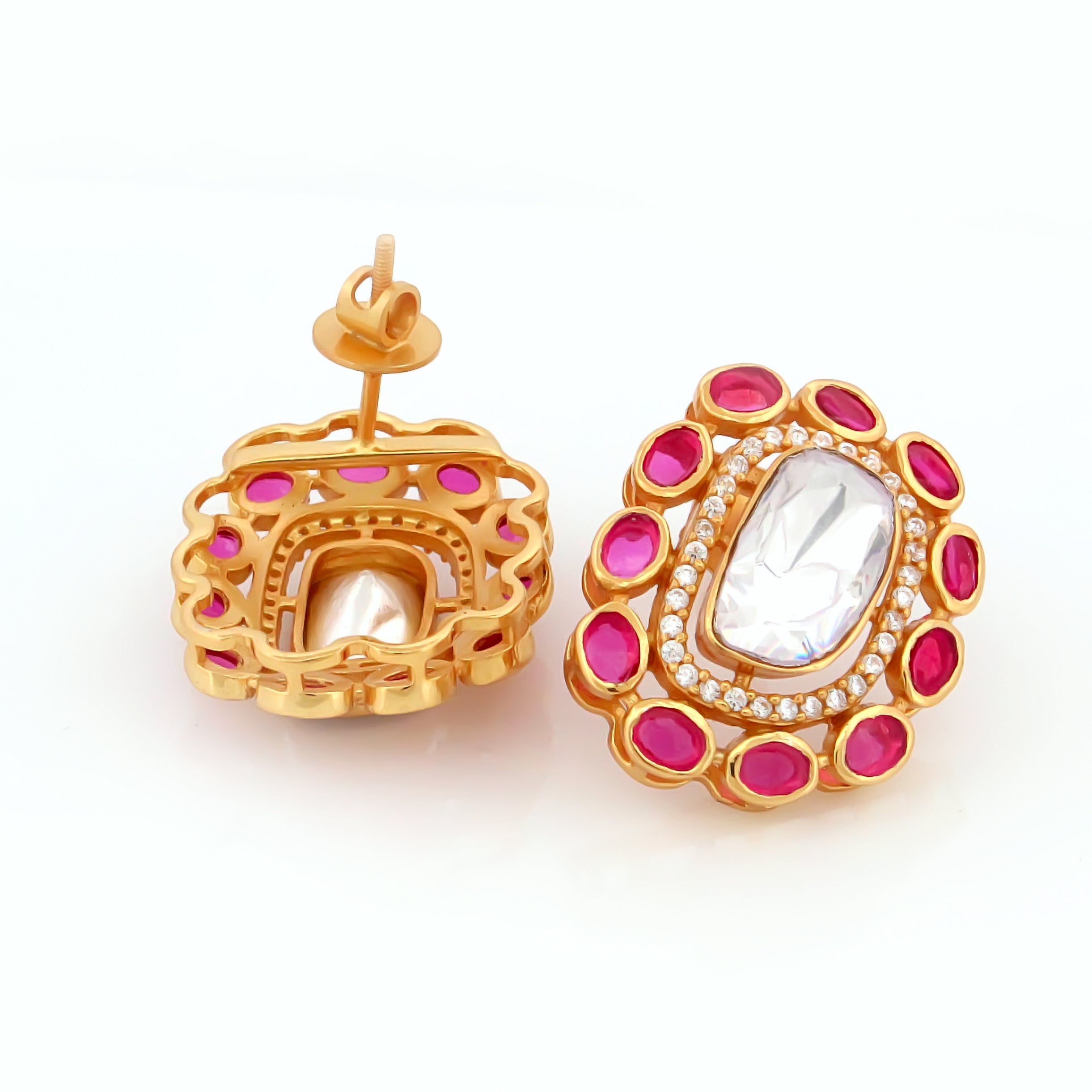 925 Sterling Silver CZ Stone Light Weight Earrings For Women By Kesardeep