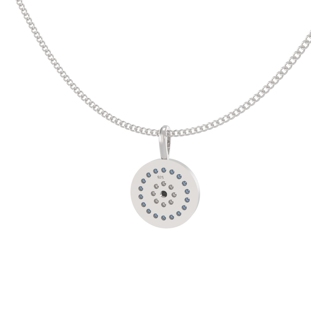 Evil Eye Charm Pendant With Silver Chain, Hallmarked 925 Sterling Silver - sitabo
