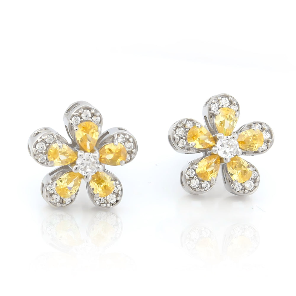 925 Sterling Silver CZ Stone Earrings For Women By Kesardeep