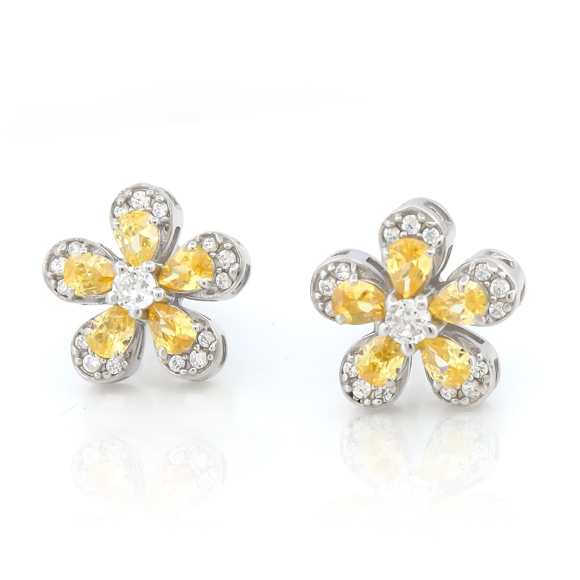 925 Sterling Silver CZ Stone Earrings For Women By Kesardeep