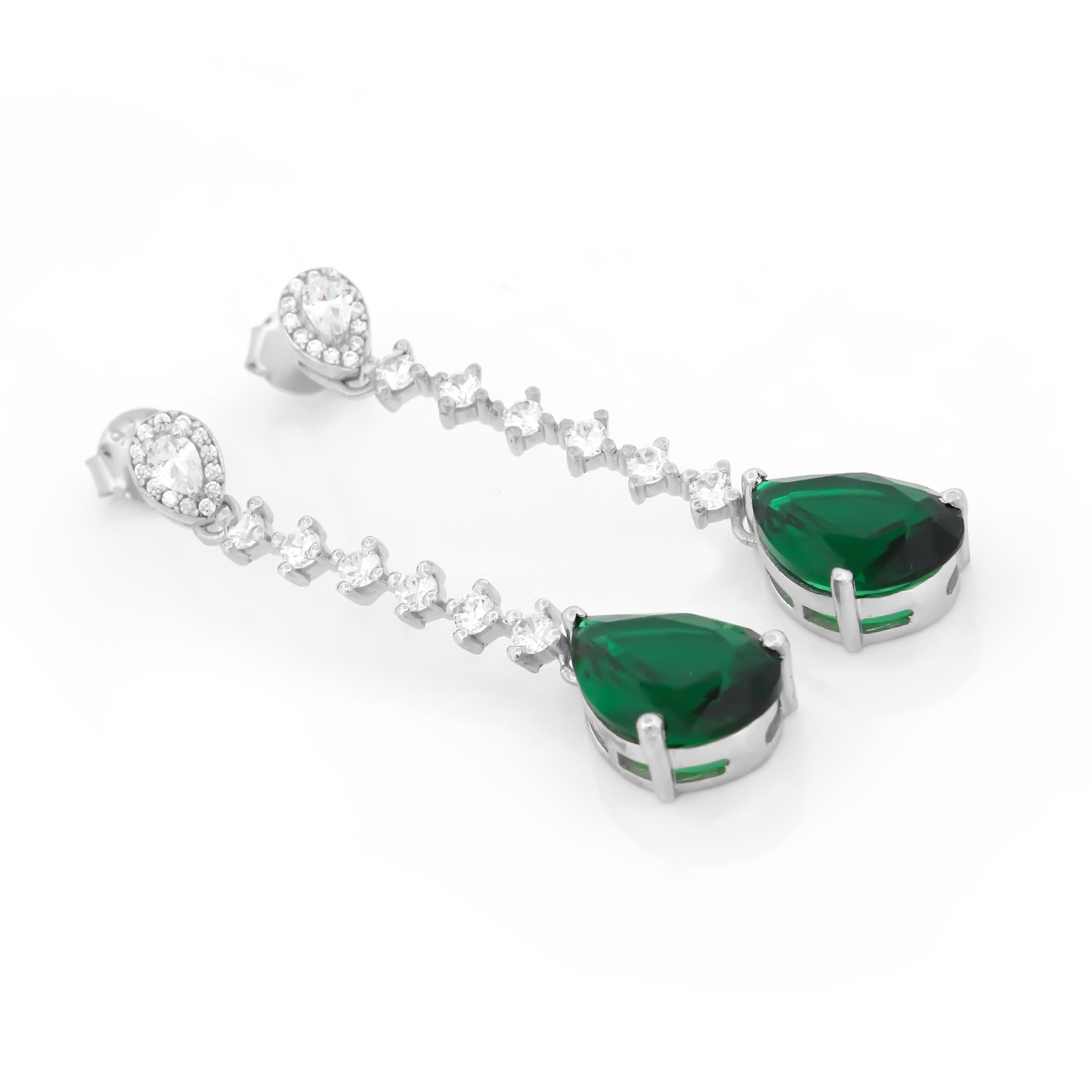 925 Sterling Silver CZ Stone Earrings For Women By Kesardeep