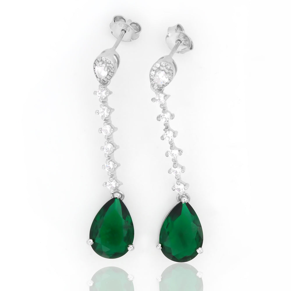 925 Sterling Silver CZ Stone Earrings For Women By Kesardeep