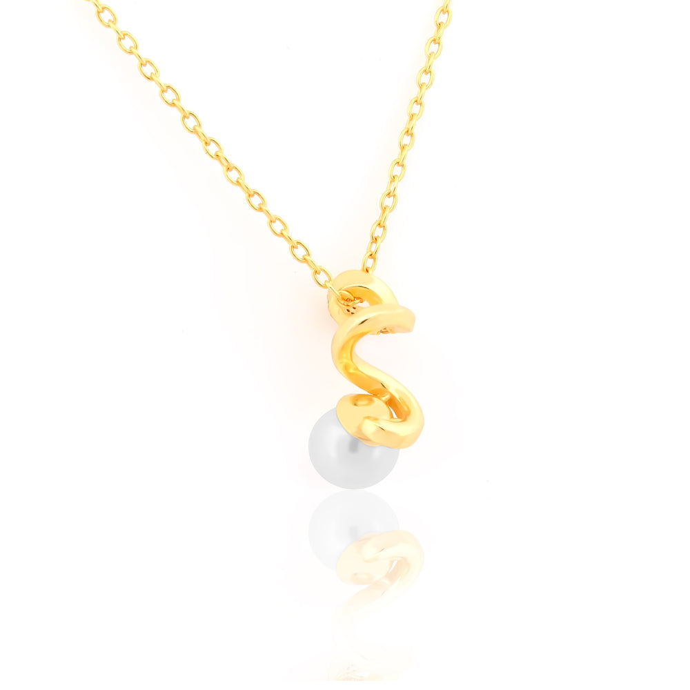 Snake Pearl 925 Sterling Silver Gold Plated  Pendant For Women By Kesardeep