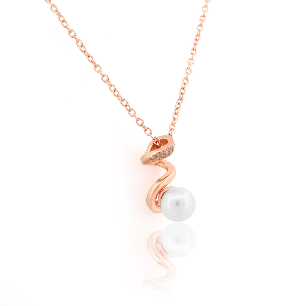 Snake Pearl 925 Sterling Silver Rose Gold Plated  Pendant For Women By Kesardeep