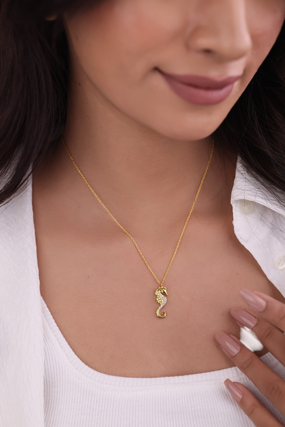 Elegant 925 Sterling Silver Gold Plated CZ Stone Light Weight Pendant for Women By Kesardeep