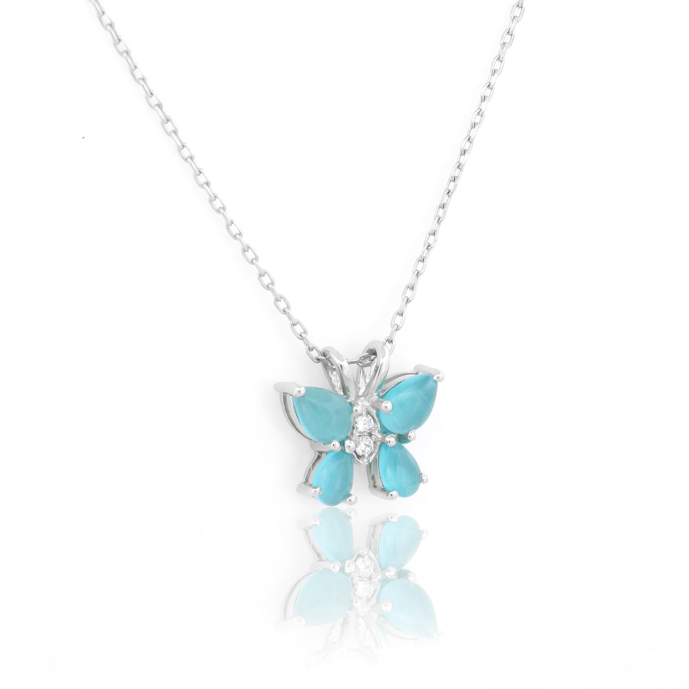 Butterfly 925 Sterling Silver CZ Stone Pendant For Women By Kesardeep