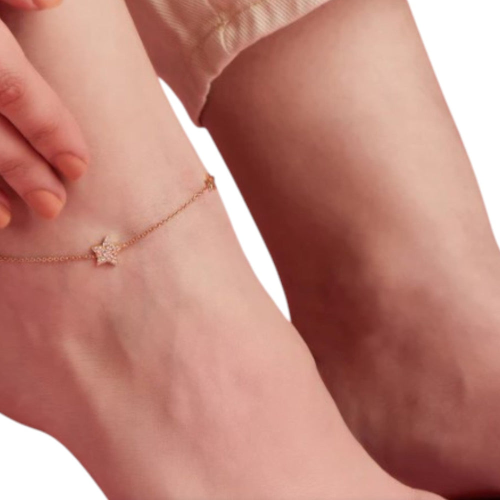 Star Drop 925 Sterling Silver Anklet By Kesardeep Impex For Women