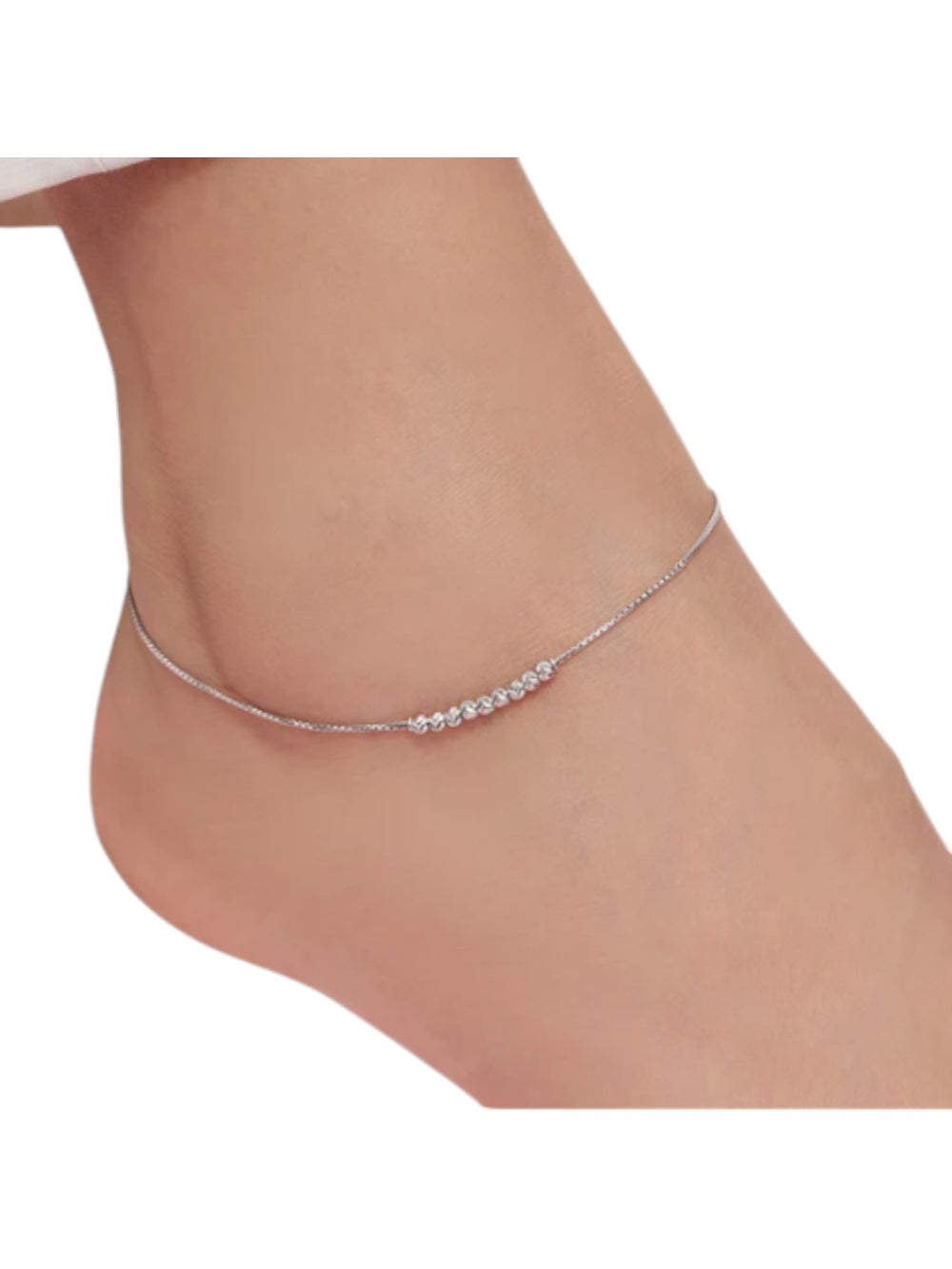 Sophisticated 925 Sterling Silver Rhodium Plated Box Chain Anklet By Kesardeep Impex For Women