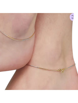 Triple Tone 925 Sterling Silver Anklet By Kesardeep Impex For Women