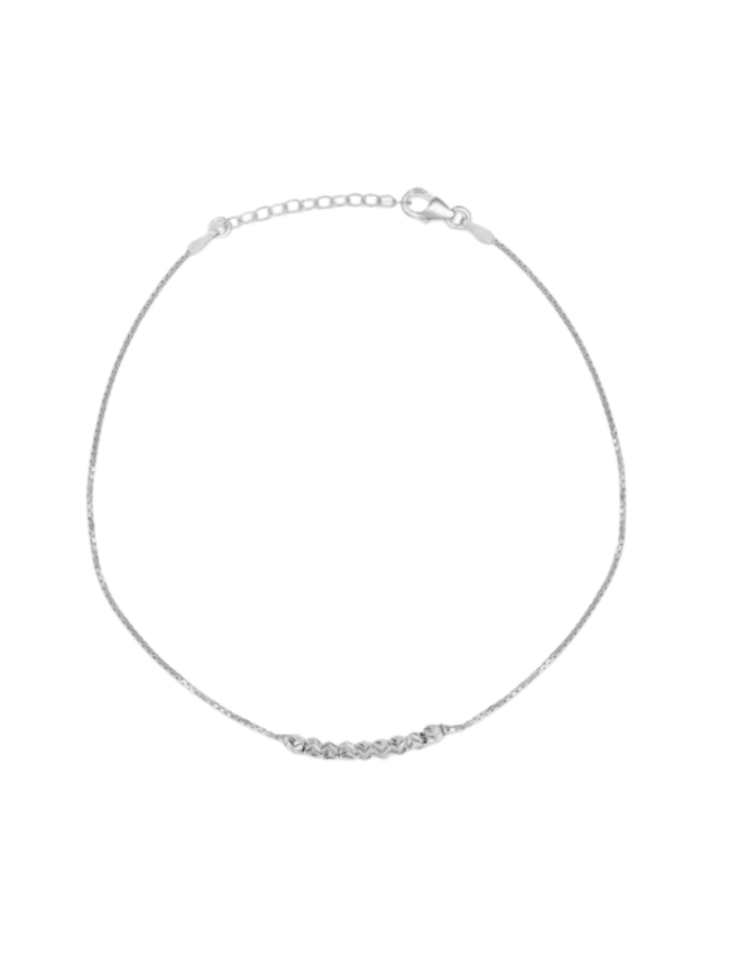 Sophisticated 925 Sterling Silver Rhodium Plated Box Chain Anklet By Kesardeep Impex For Women