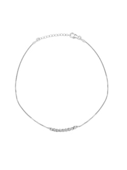 Sophisticated 925 Sterling Silver Rhodium Plated Box Chain Anklet By Kesardeep Impex For Women