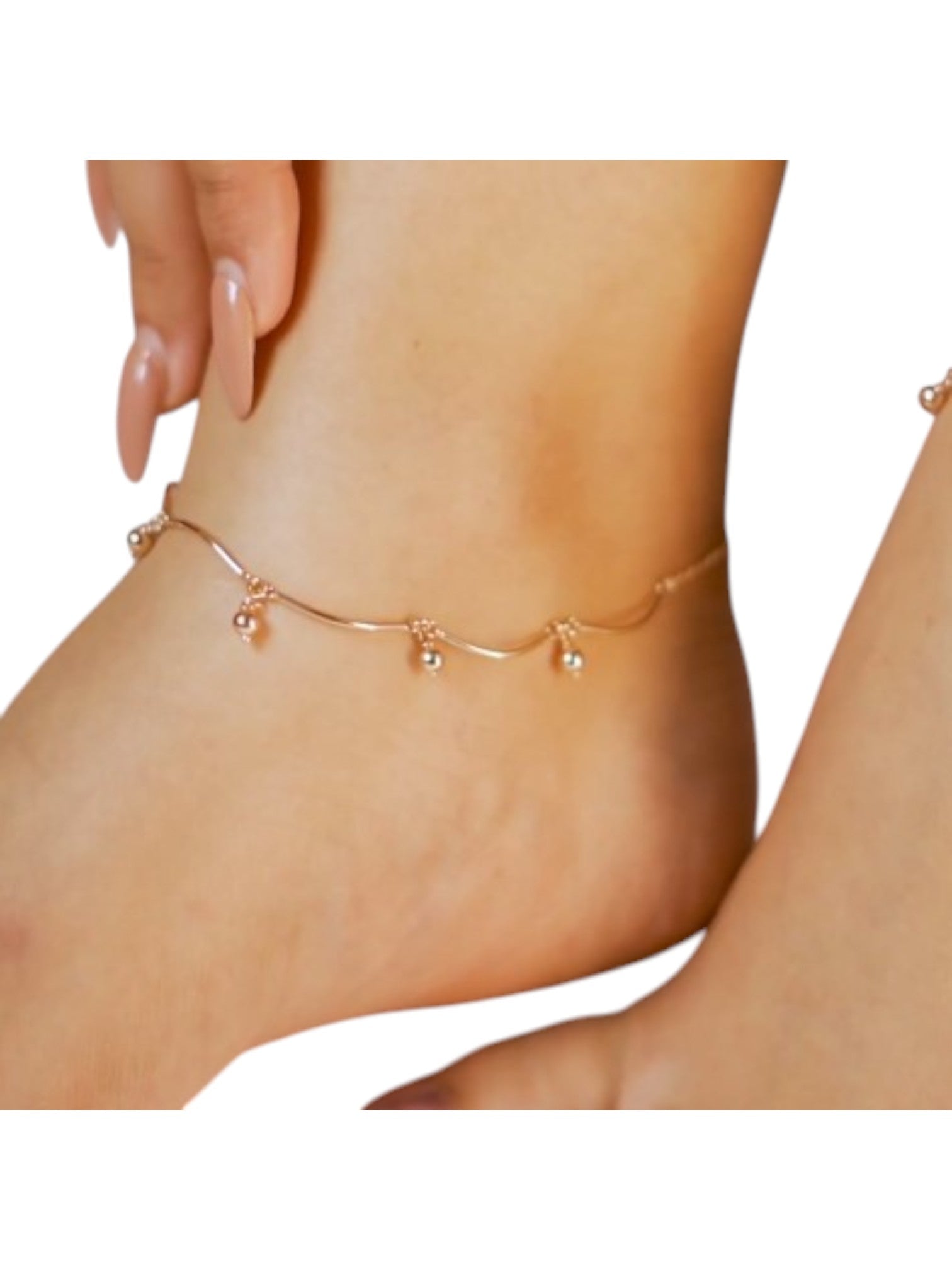 Rose Gold Beaded 925 Sterling Silver Anklet By Kesardeep Impex For Women
