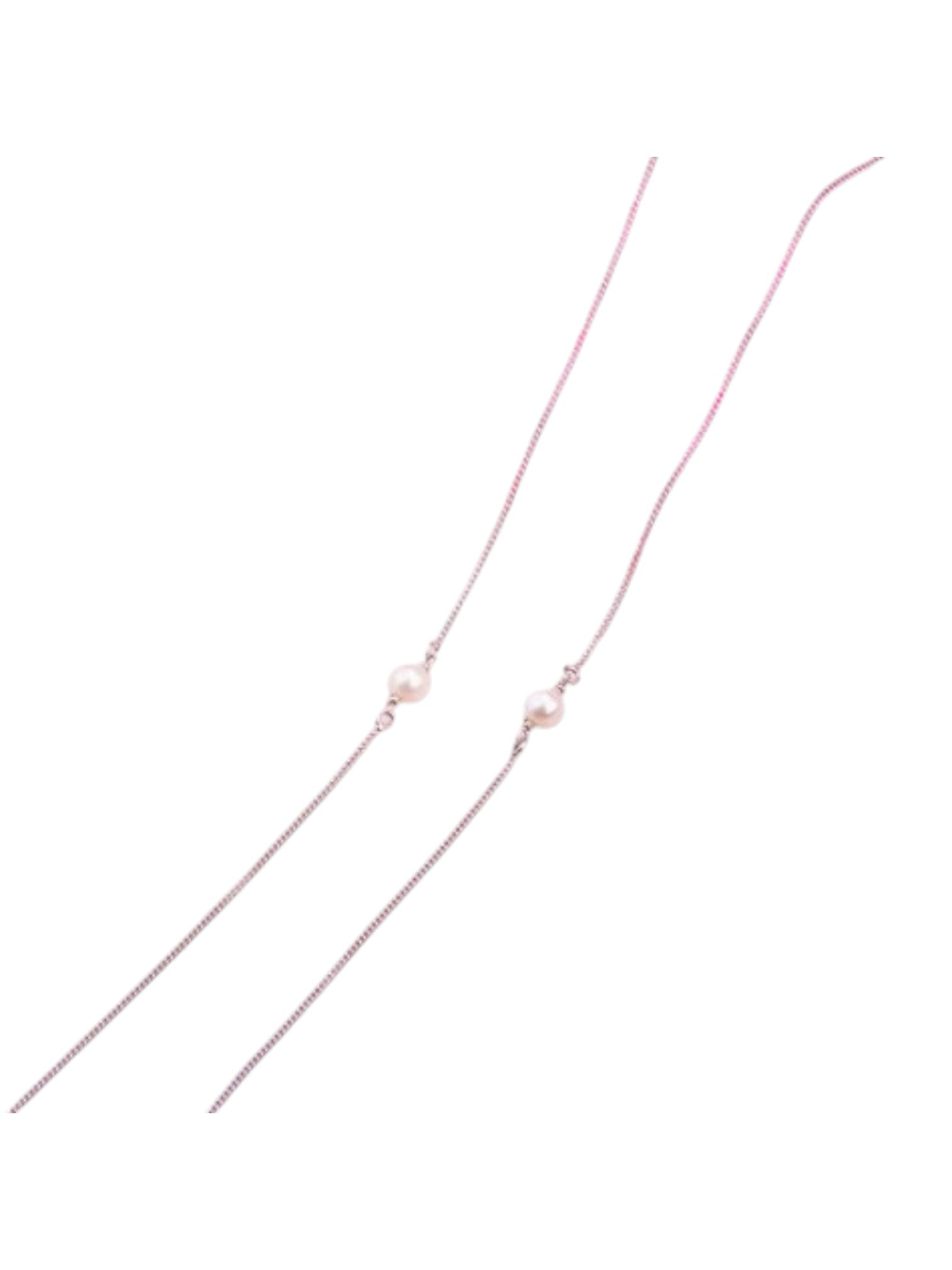 White Pearl Rhodium Plated 925 Sterling Silver Chain Anklet By Kesardeep Impex For Women