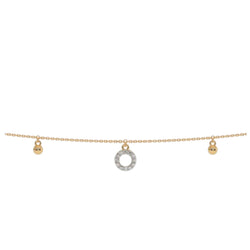 Two Tone Circle 925 Sterling Silver Heart Charm Bling  Anklet By Kesardeep Impex For Women