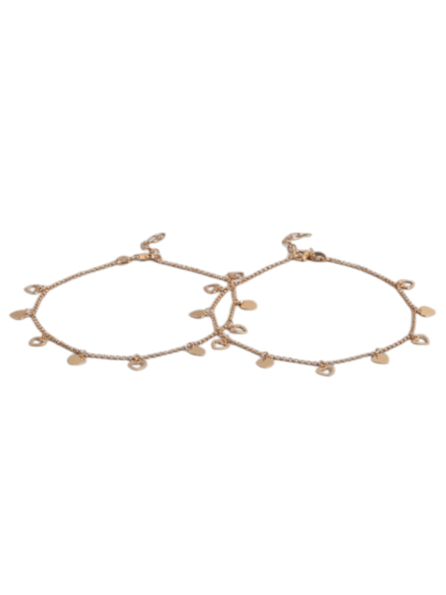 925 Sterling Silver Golden Hearts Silver Chain Anklet By Kesardeep Impex For Women