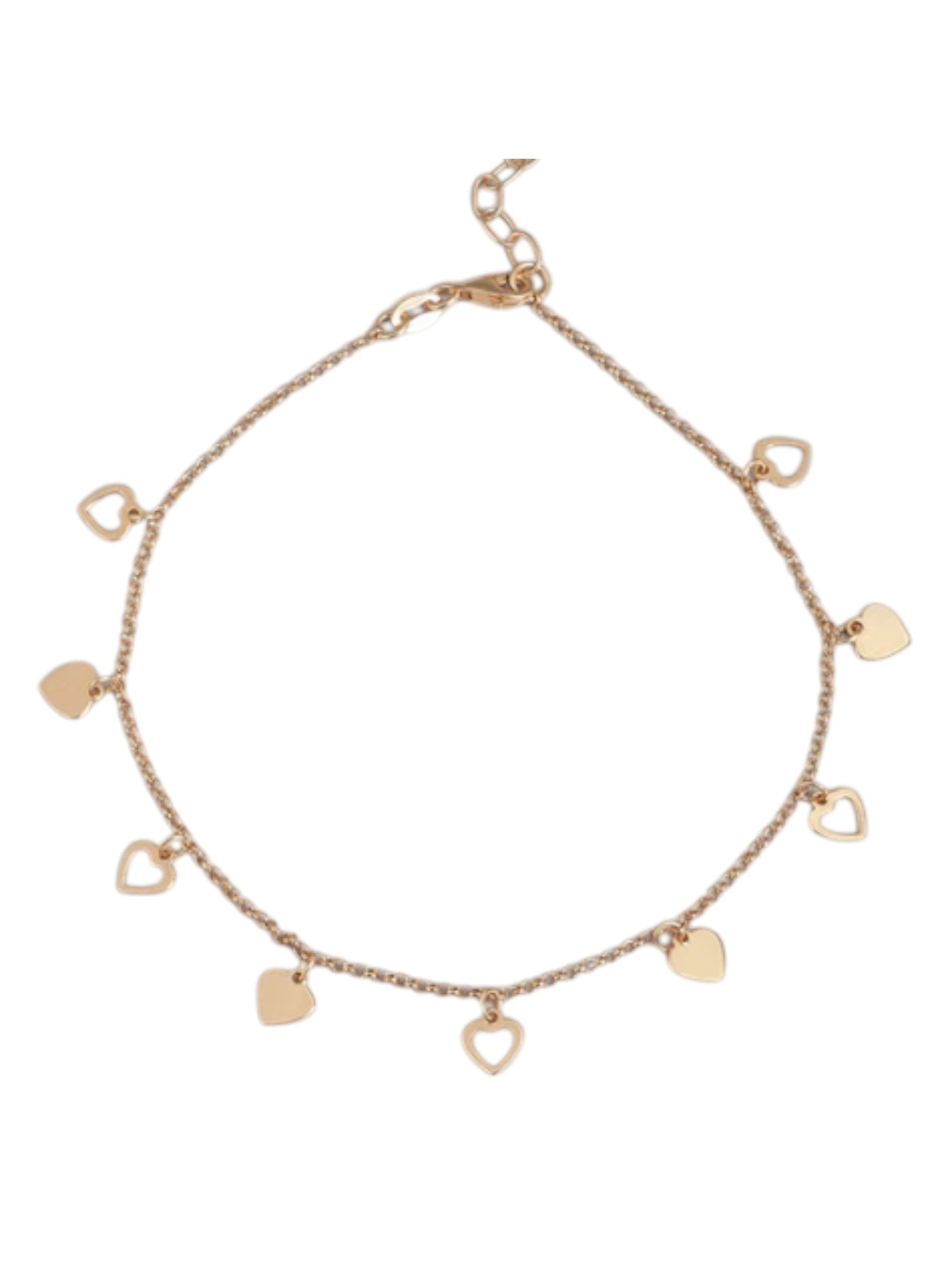 925 Sterling Silver Golden Hearts Silver Chain Anklet By Kesardeep Impex For Women