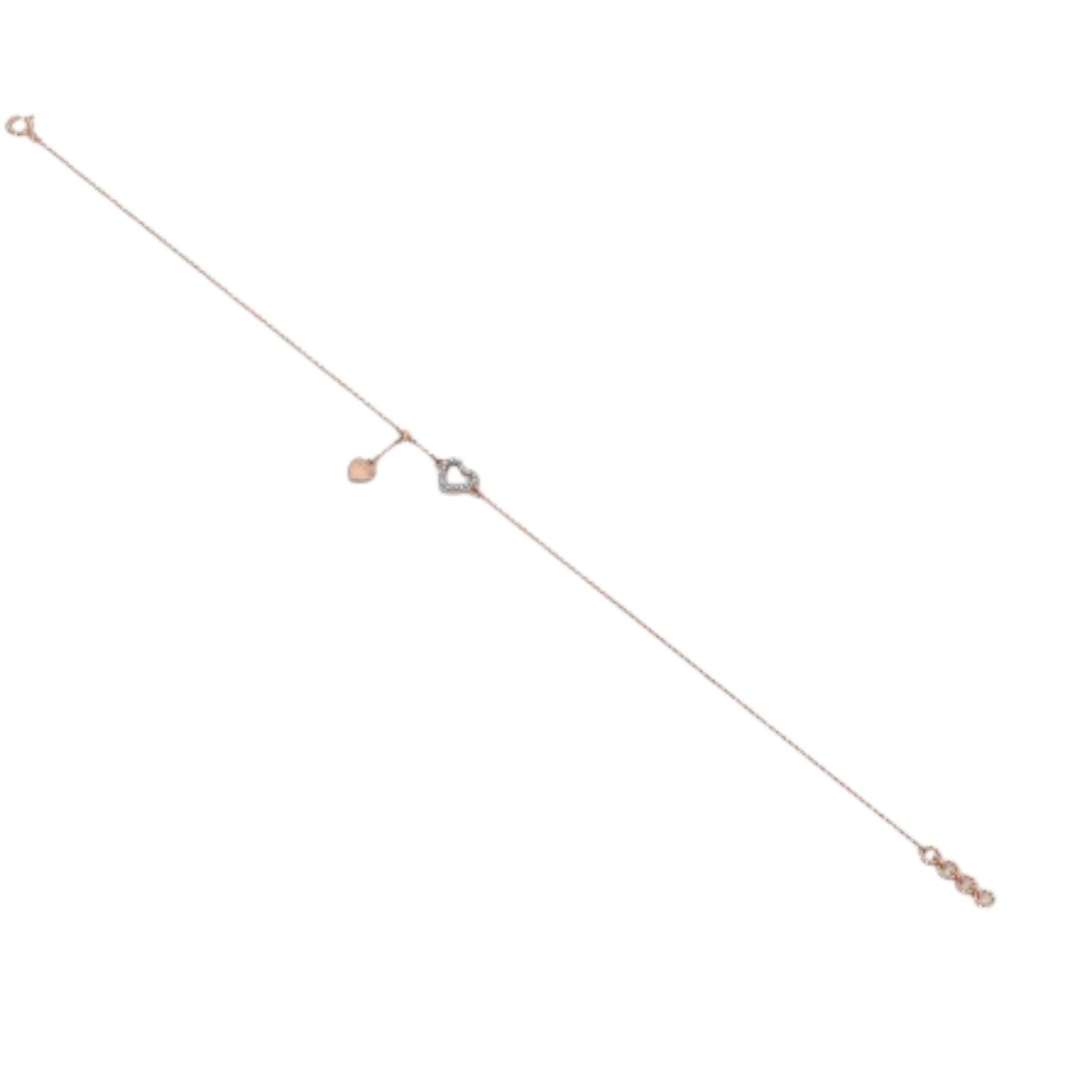 Rose Gold Lovely Heart Charm925 Sterling Silver Anklet By Kesardeep Impex For Women