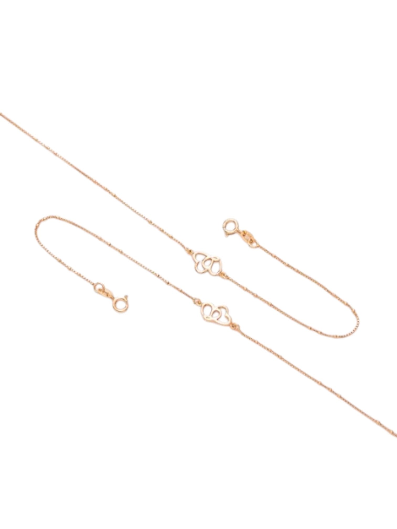 Hearts Rose-Gold plated 925 Anklet By Kesardeep Impex For Women