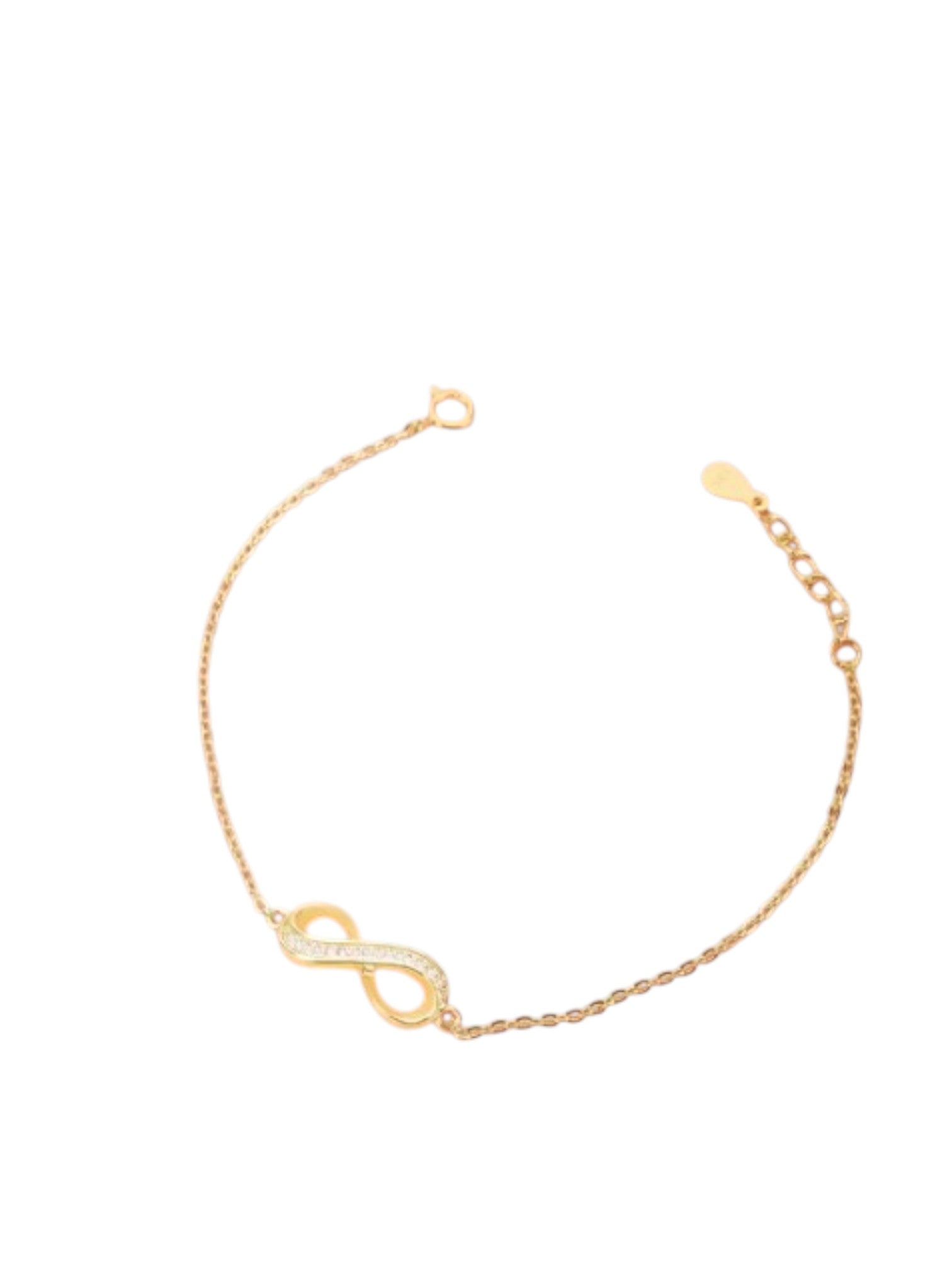 Golden Infinity Glow 925 Sterling Silver Gold-Plated Chain Anklet By Kesardeep Impex For Women