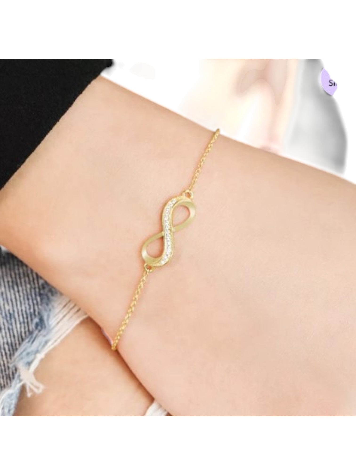 Golden Infinity Glow 925 Sterling Silver Gold-Plated Chain Anklet By Kesardeep Impex For Women