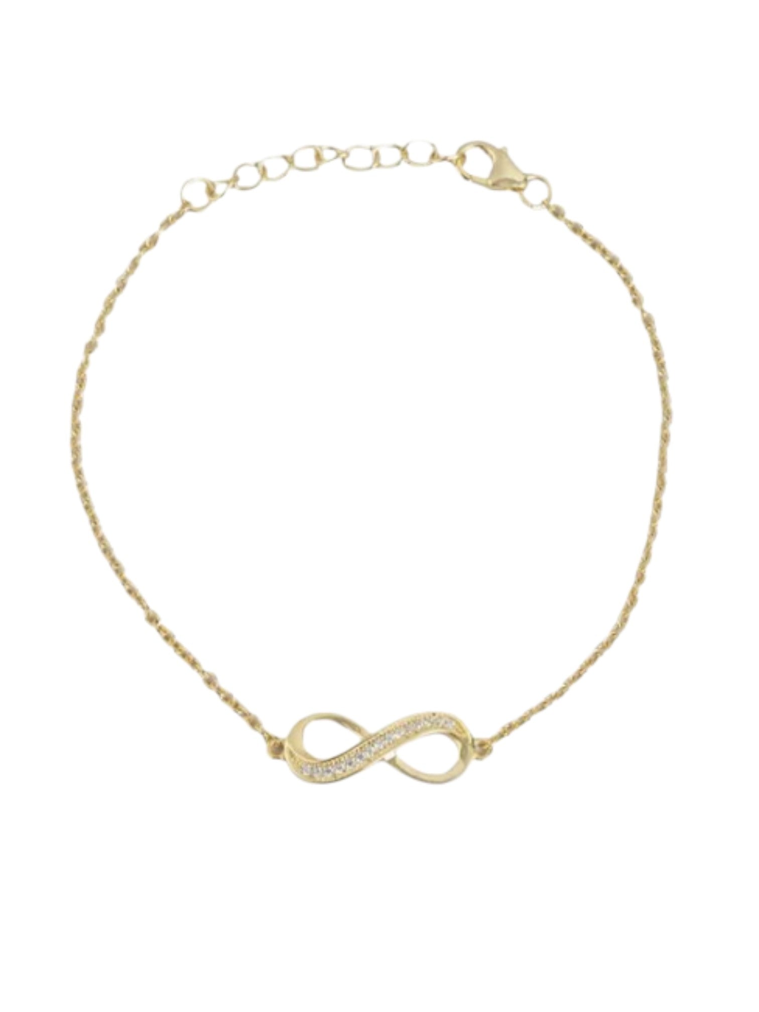Golden Infinity Glow 925 Sterling Silver Gold-Plated Chain Anklet By Kesardeep Impex For Women