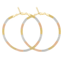 Multi Toned 925 Sterling Silver Anklet  By Kesardeep Impex For Women