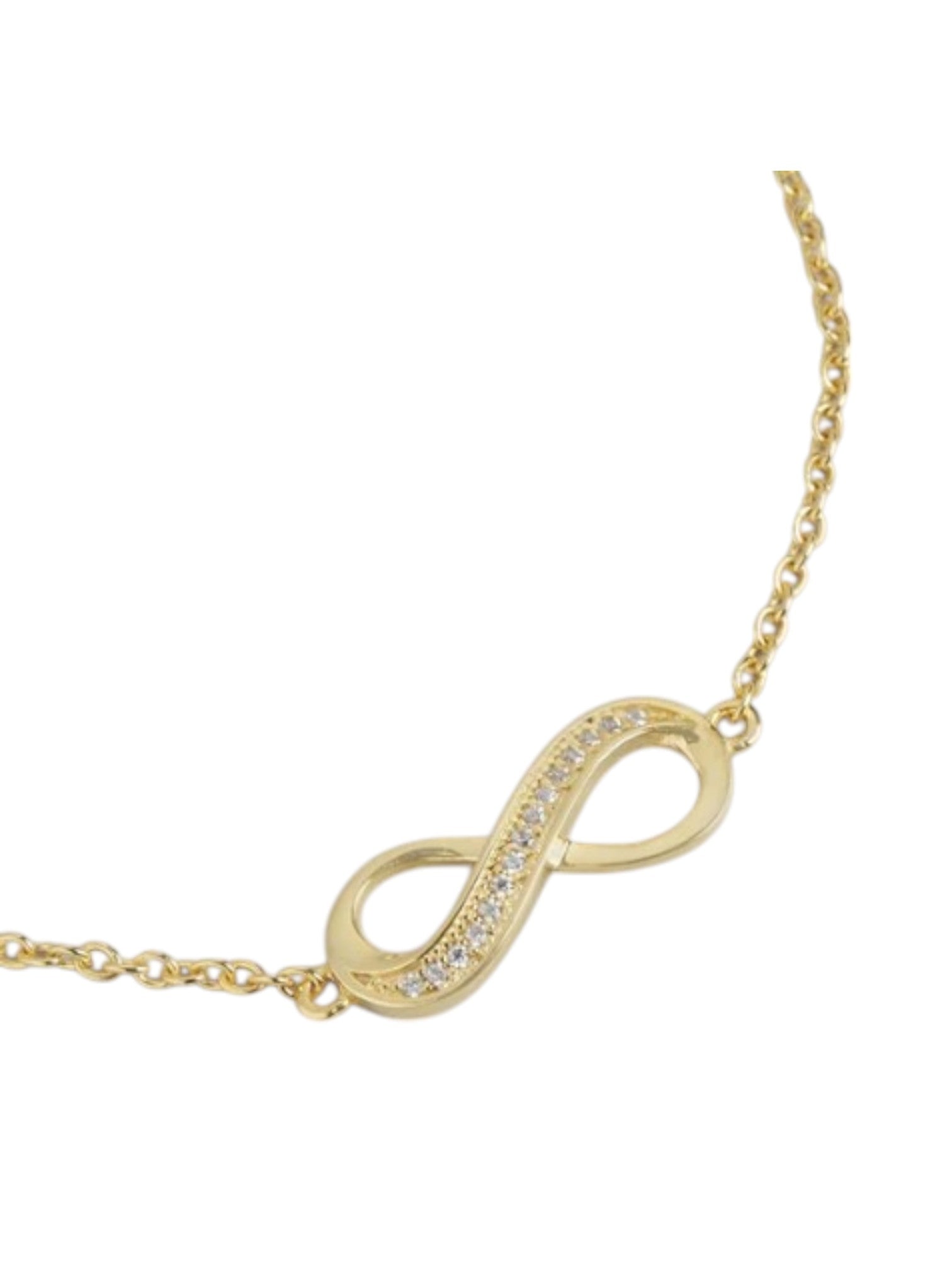 Golden Infinity Glow 925 Sterling Silver Gold-Plated Chain Anklet By Kesardeep Impex For Women