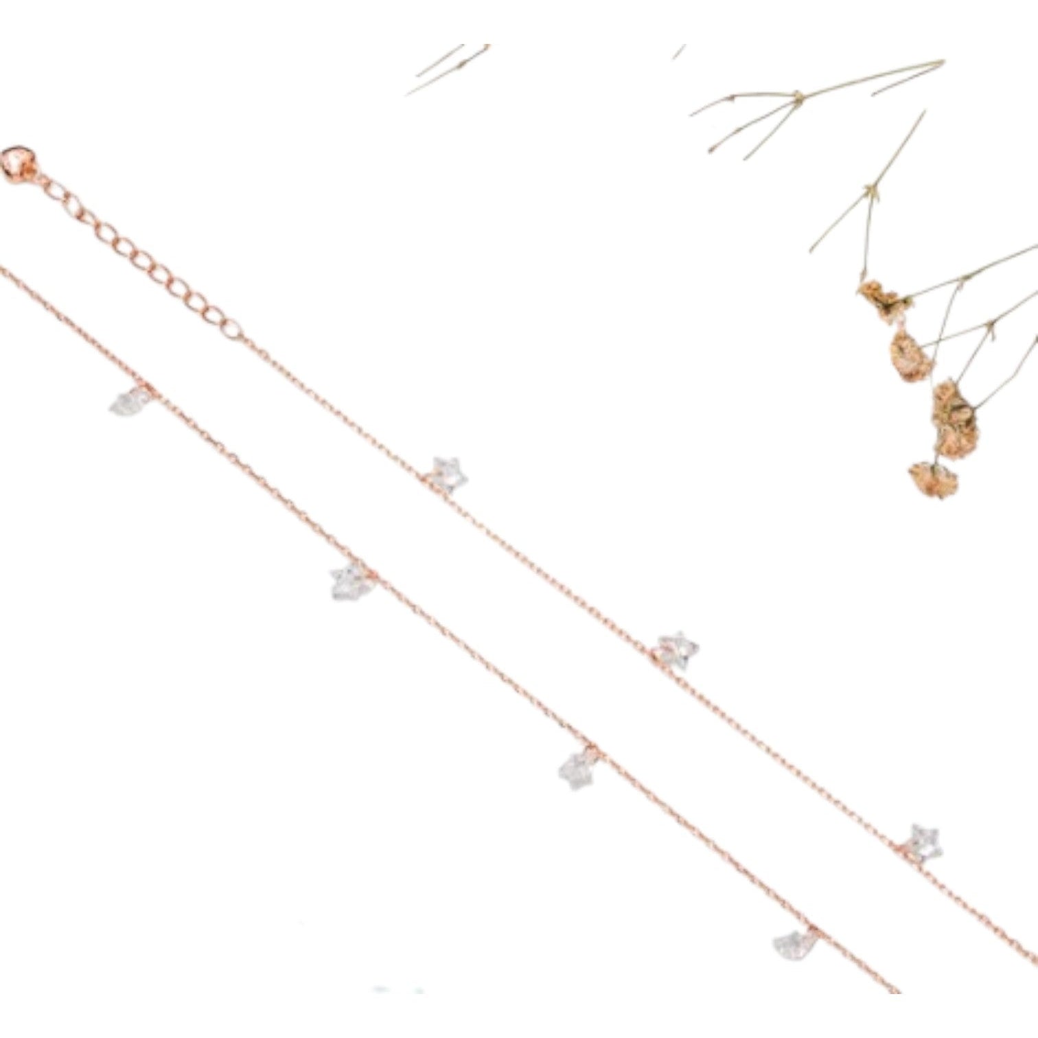 Star Rose Gold Plated 925 Sterling Silver Anklet By Kesardeep Impex For Women