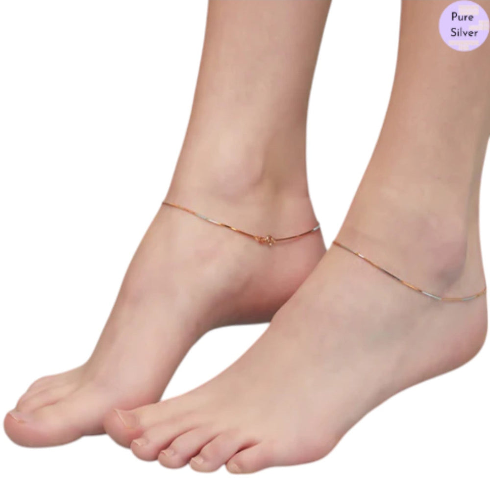 The Elegant 925 Sterling Silver Anklet By Kesardeep Impex For Women