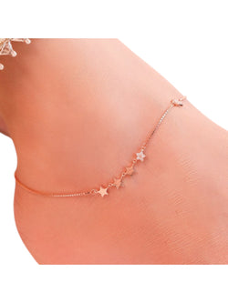Enchanting Star 925 Sterling Silver Anklets By Kesardeep Impex For Women