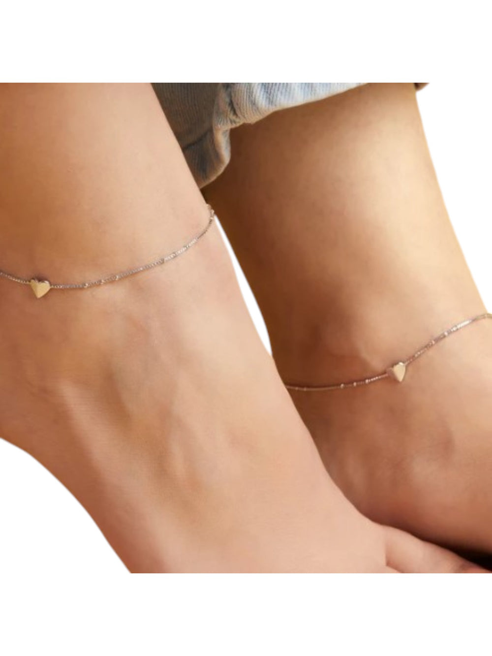 Delicate Heart 925 Sterling Silver Anklets By Kesardeep Impex For Women