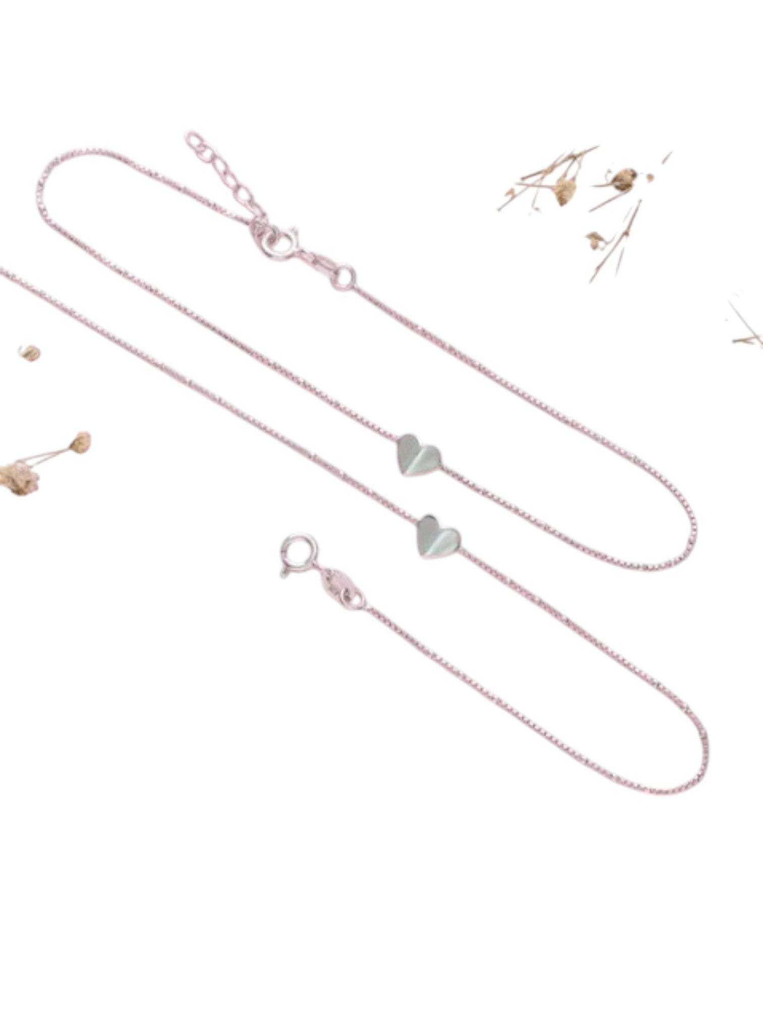 Delicate Heart 925 Sterling Silver Anklets By Kesardeep Impex For Women