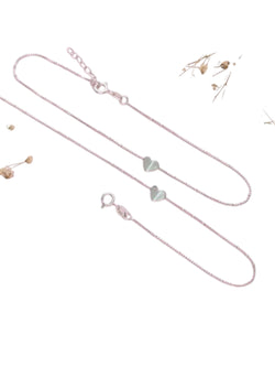 Delicate Heart 925 Sterling Silver Anklets By Kesardeep Impex For Women