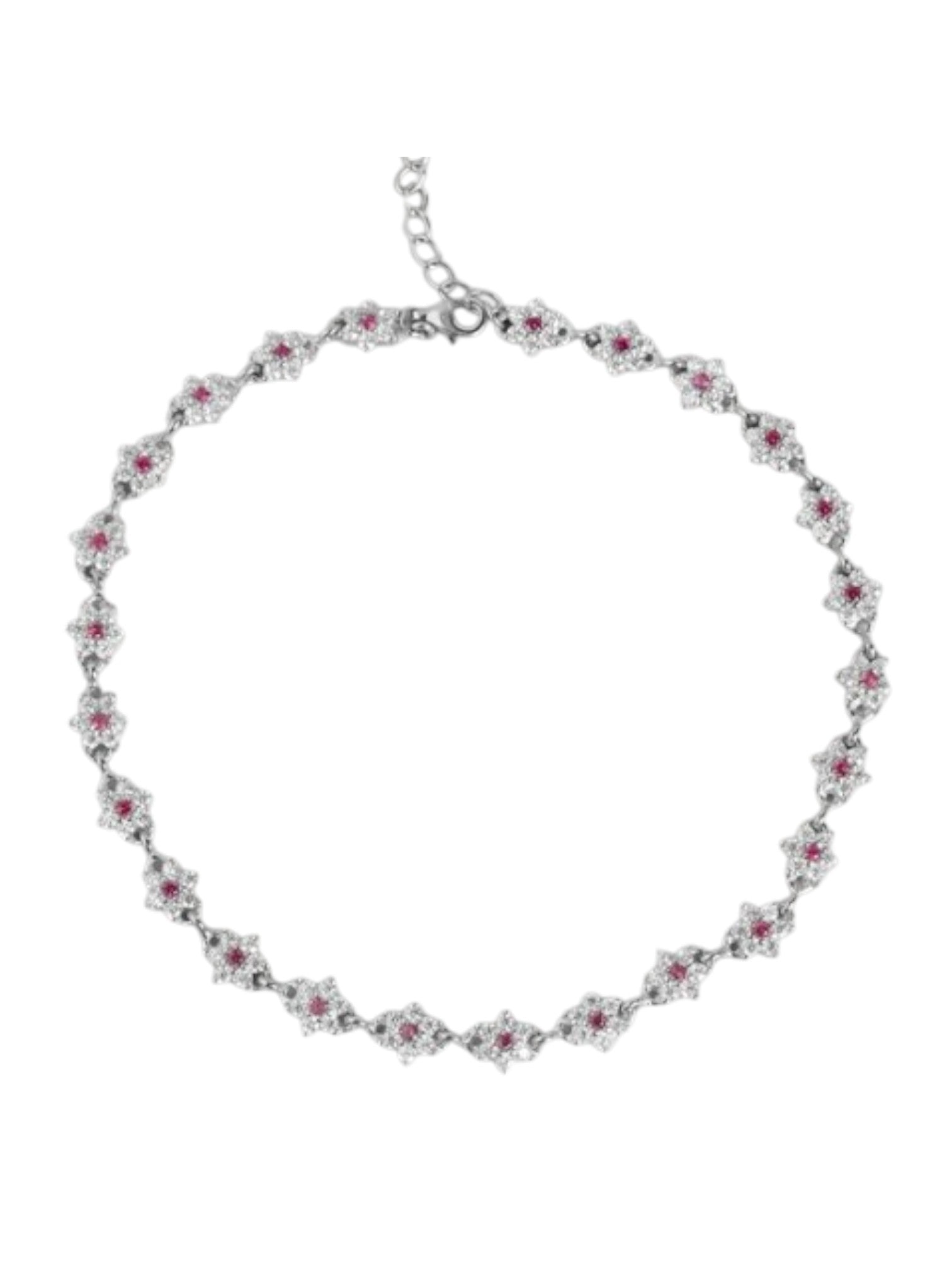 Floral Cubic Zirconia Rose Gold Plated 925 Sterling Silver Anklets By Kesardeep Impex For Women