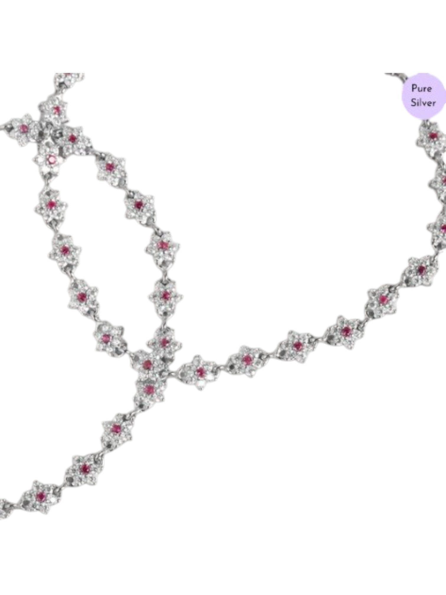 Floral Cubic Zirconia Rose Gold Plated 925 Sterling Silver Anklets By Kesardeep Impex For Women