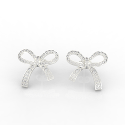 Art Deco Bow Shape Cocktail Party wear Earrings, Hallmarked 925 Sterling Silver sterlyn 925