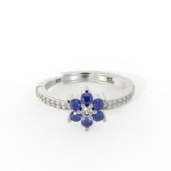 925 HALLMARK Sterling silver ring cz adjustable ring 