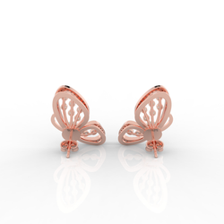 Butterfly Pearl Modern Stud Earrings For Wedding, Hallmarked 925 Sterling Silver sterlyn 925